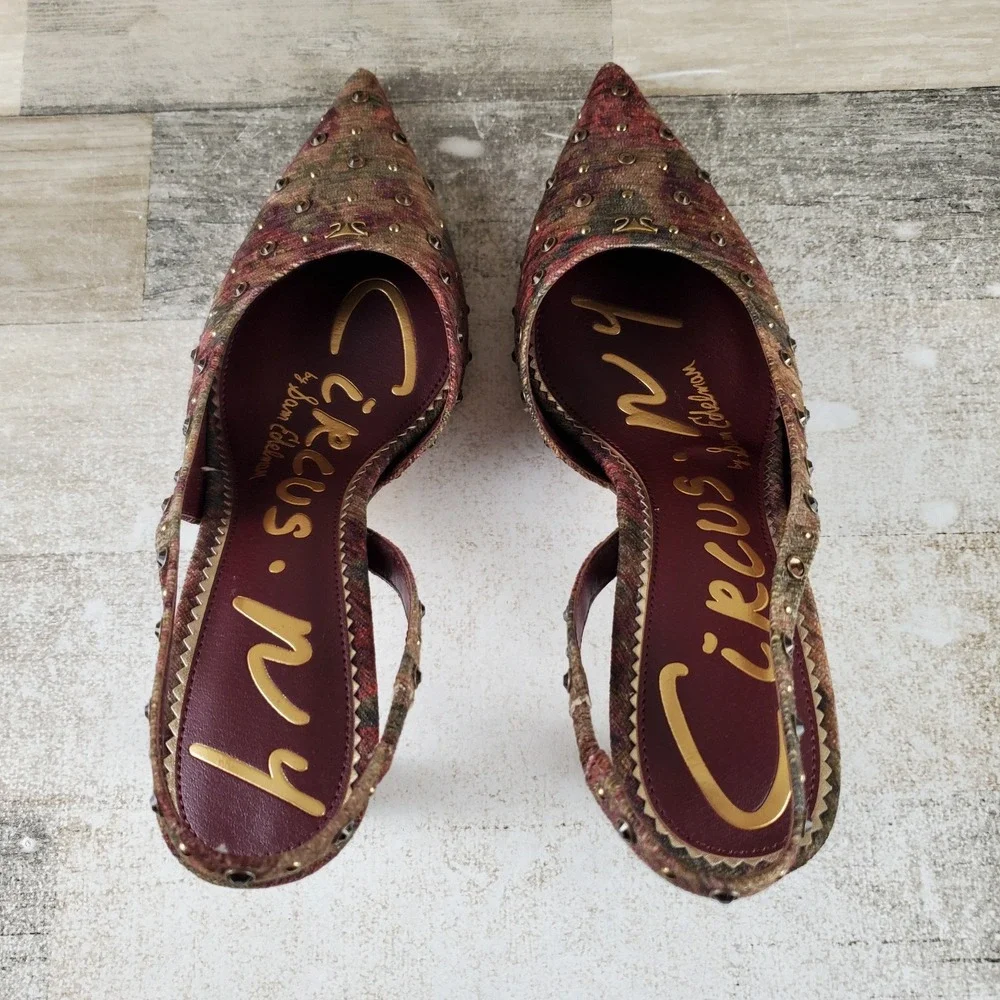 Circus NY By Sam Edelman Tallie Women Asymmetrical Pump Sz 11 M Plum Pointed Toe